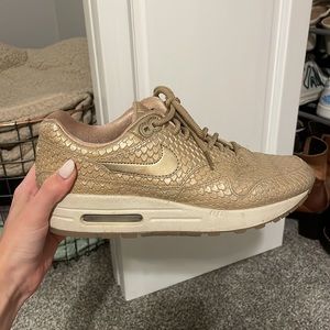 Gold Nike Air Max Shoes